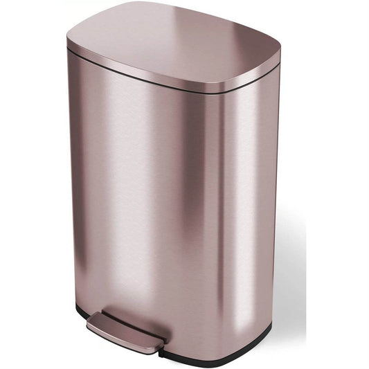 13-Gallon Copper Rose Gold Stainless Steel Step Trash Can with Deodorizer Filter - Loft&Timber