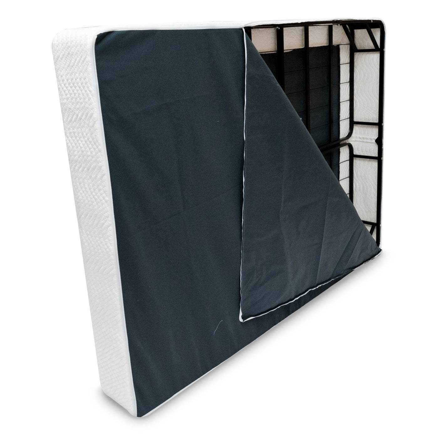 Twin size Steel Metal Box-Spring Mattress Foundation with Cover - Loft&Timber