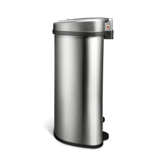 Dual Stainless Steel 18-Gallon Trash Can Recycle Bin with Motion Sensor Lid - Loft&Timber