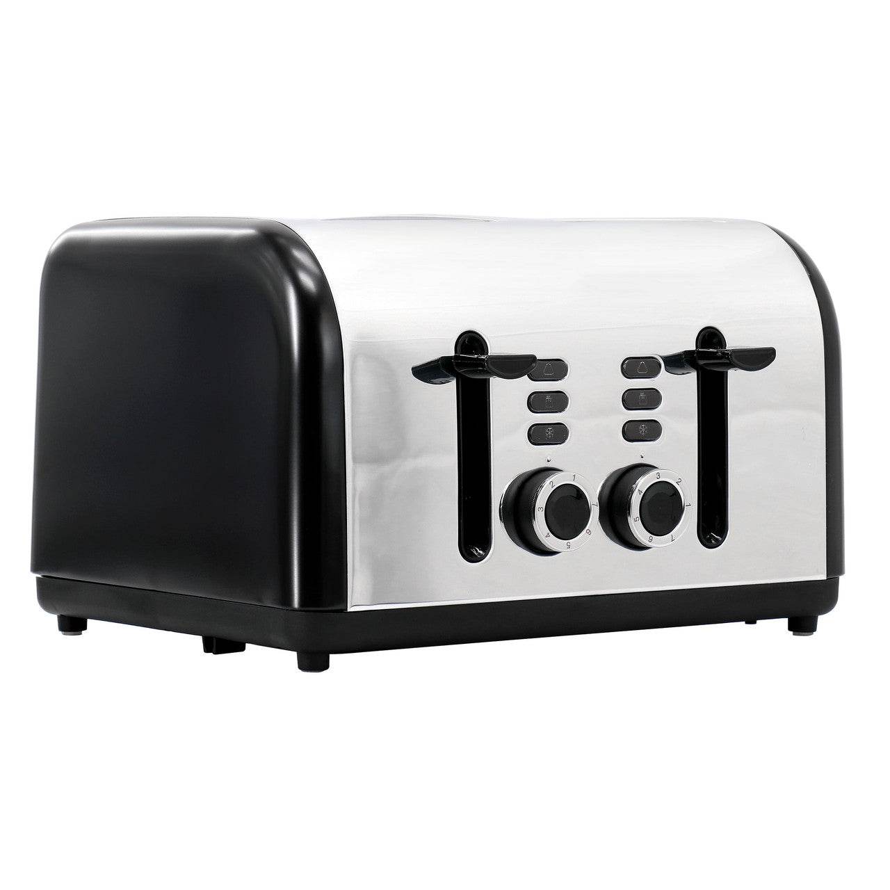 Redmond 4-Slice Wide Slot 1400W Stainless Steel Toaster in Black - Loft&Timber