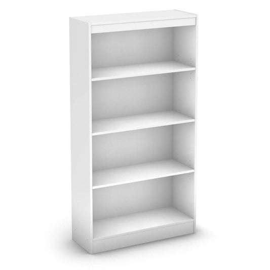 White 4-Shelf Bookcase with 2 Adjustable Shelves - Loft&Timber