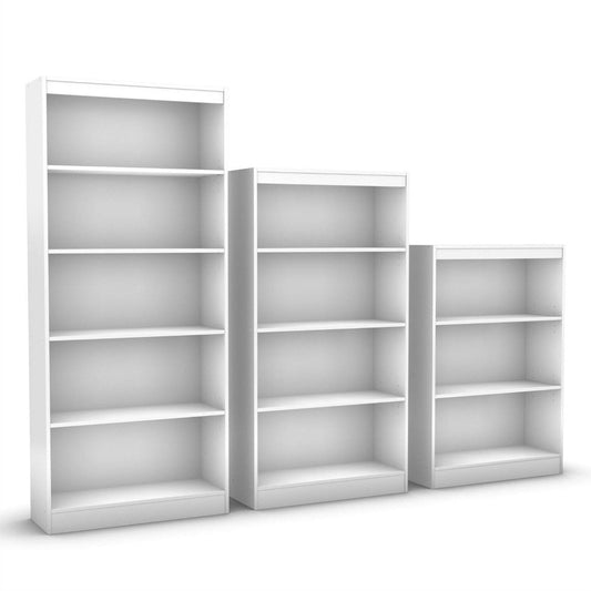 White 4-Shelf Bookcase with 2 Adjustable Shelves - Loft&Timber