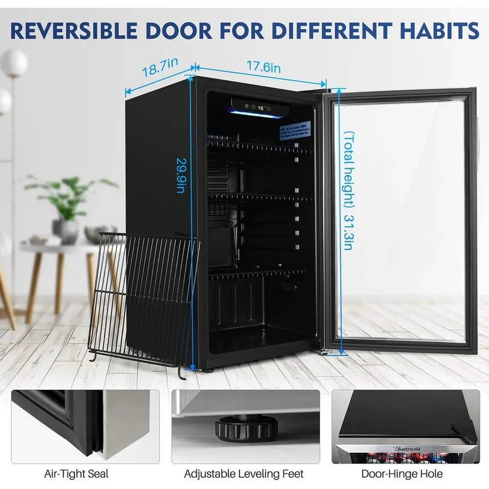 Beverage Refrigerator 120 Can Mini Fridge with Temperature Control - Loft&Timber