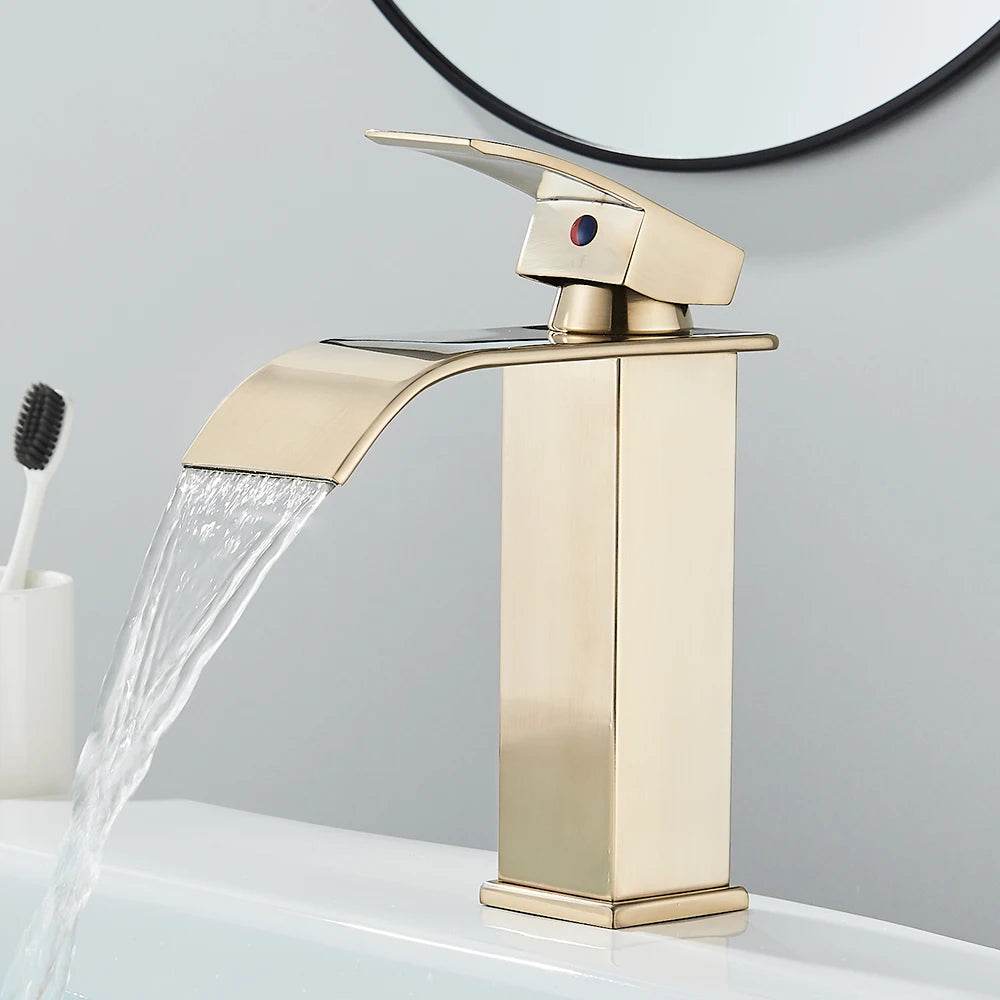 Quyanre Matte Black Waterfall Basin Faucet - Loft&Timber