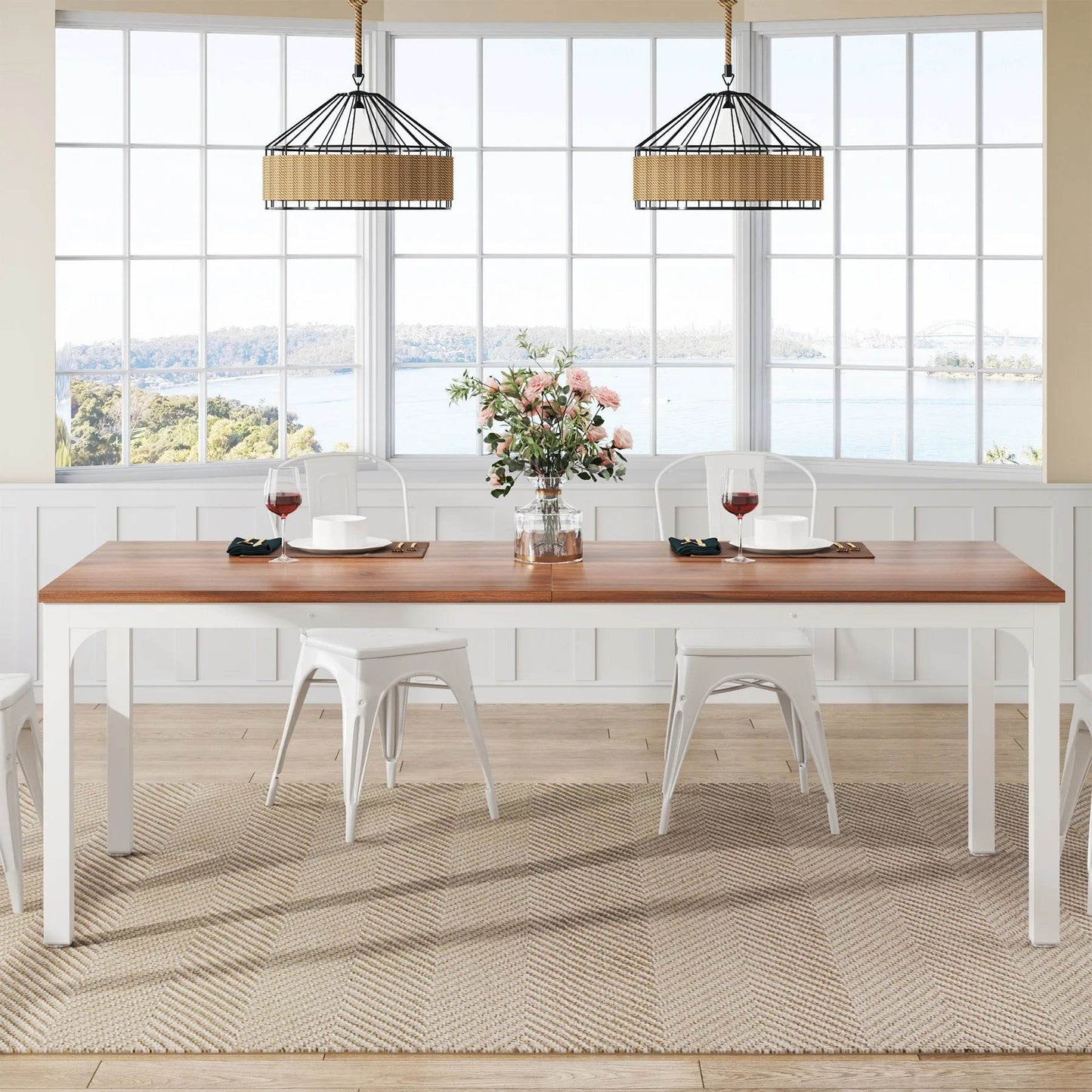 Tribesigns Dining Table for 6-8 People, 200cm - Loft&Timber