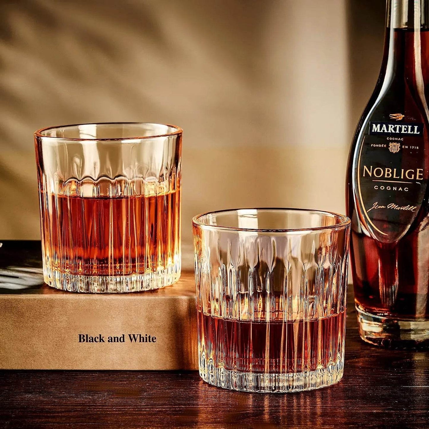 Whiskey Glasses Set of 4,Lead-Free Crystal Old Fashioned Glass,300ml - Loft&Timber