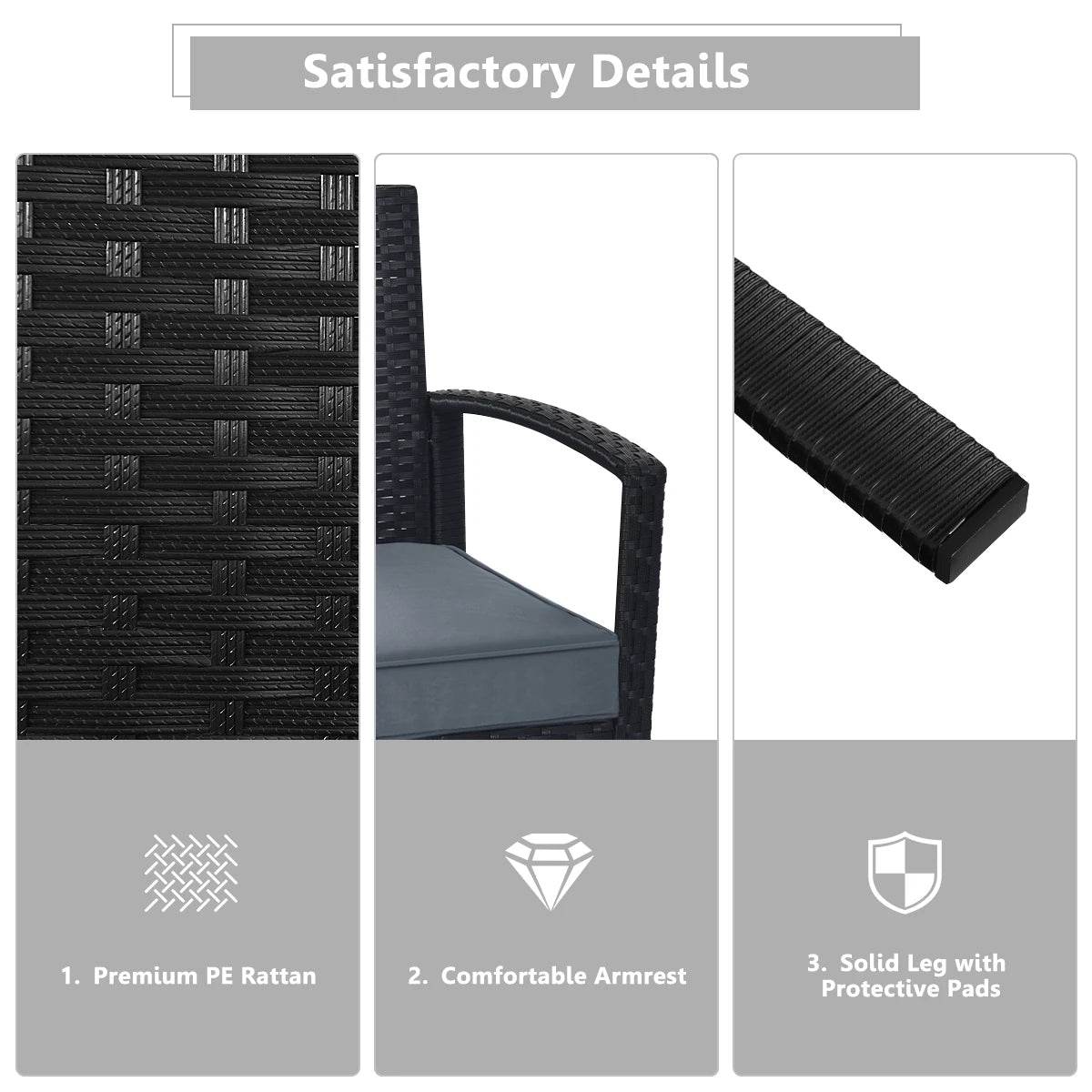 4 PCS Patio Rattan Furniture Set Garden Deck - Loft&Timber
