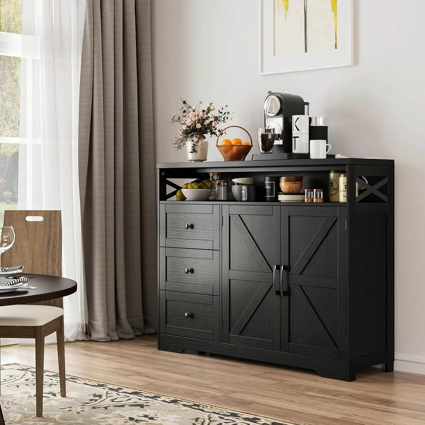 Vabches Buffet Cabinet Wooden Sideboard - Loft&Timber