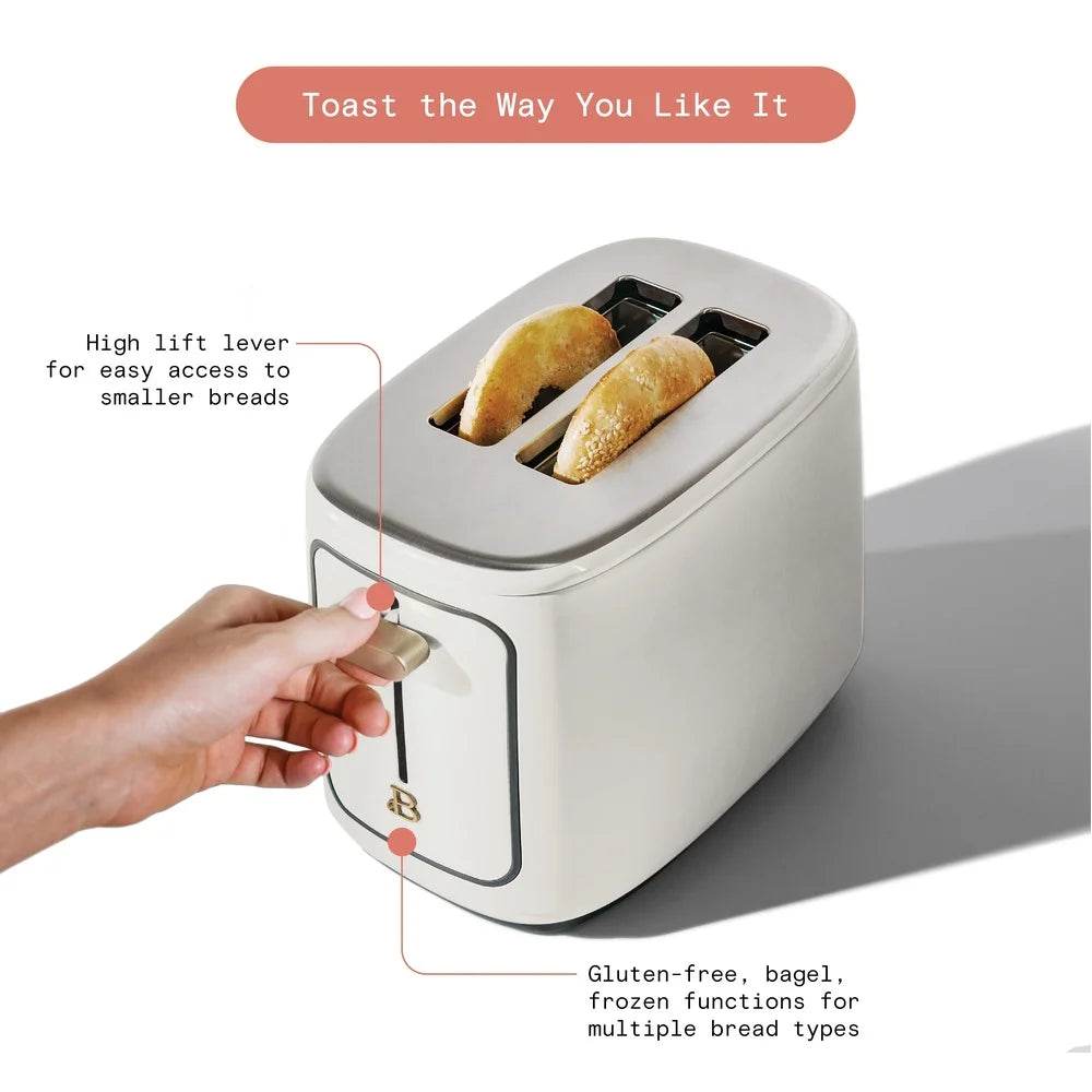 2 Slice Toaster Touch Activated Display 900W 3 Presets Extra Wide Slots - Loft&Timber