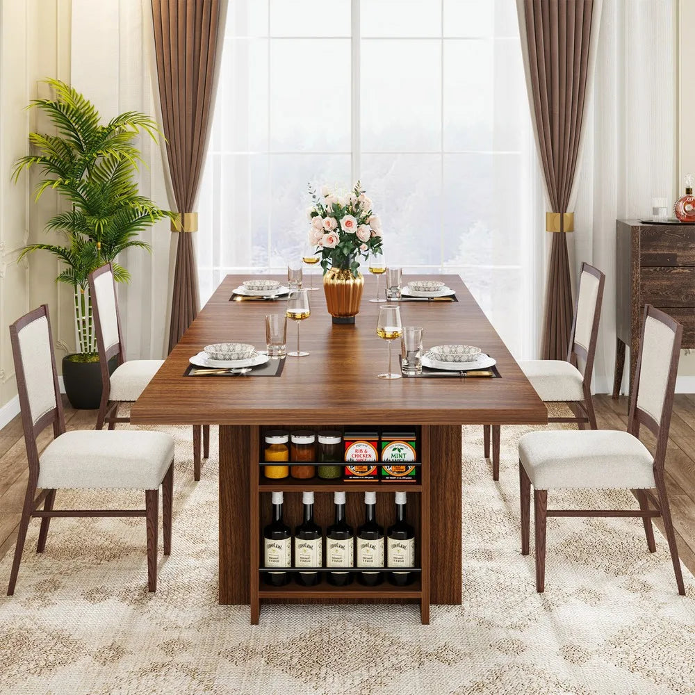 63" Rectangular Dining Table with Storage - Loft&Timber