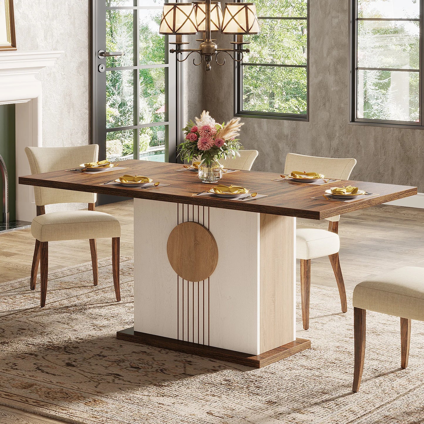 Tribesigns 55" Rectangular Dining Table for 4 to 6 - Loft&Timber