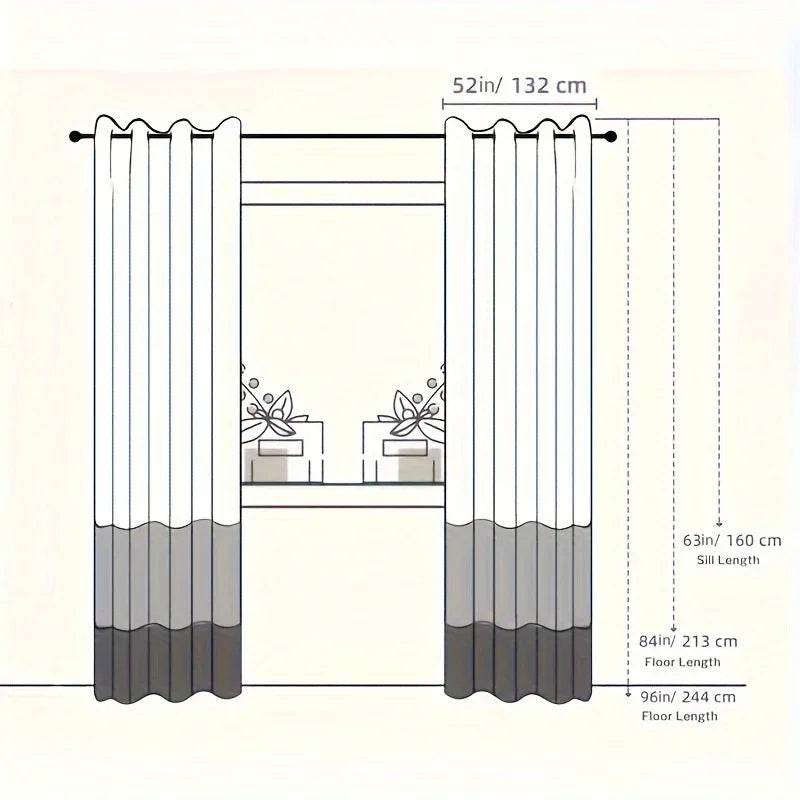 2Pcs Golden Wave &Circle Blackout Curtains Thermal Insulated - Loft&Timber