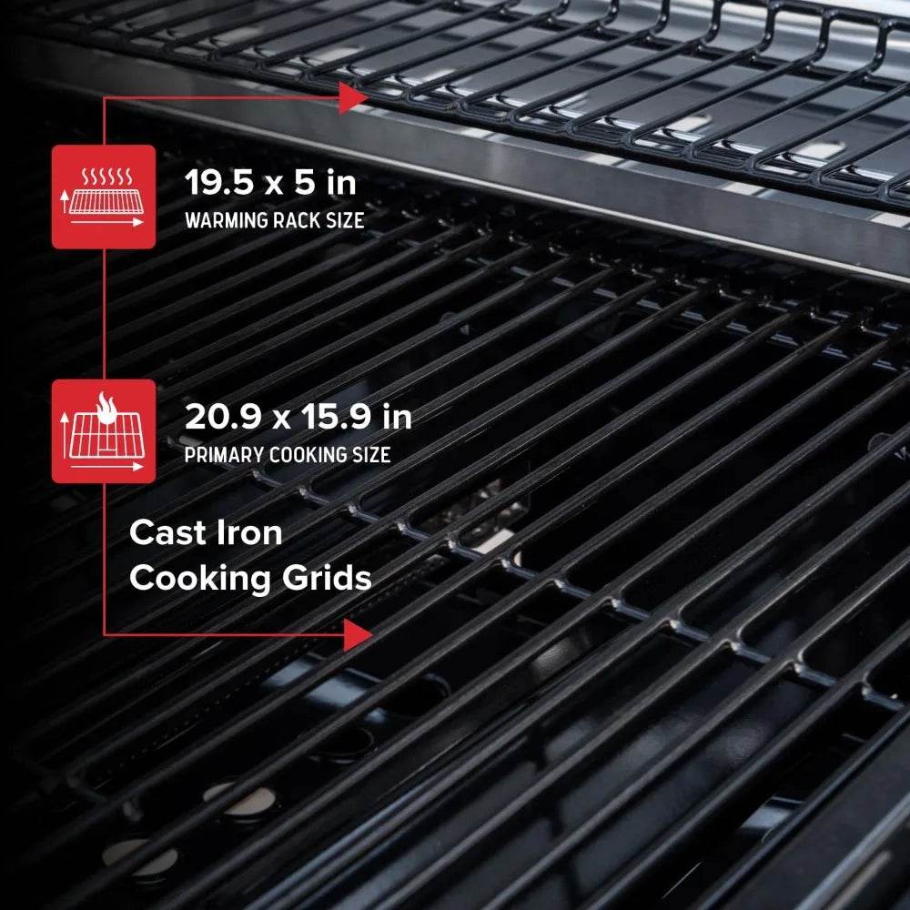 Nexgrill 3-Burner Propane Gas Grill with Side Shelves, 27,000 BTU Output, Stainless Steel Hood, Large 429 Square Inch - Loft&Timber