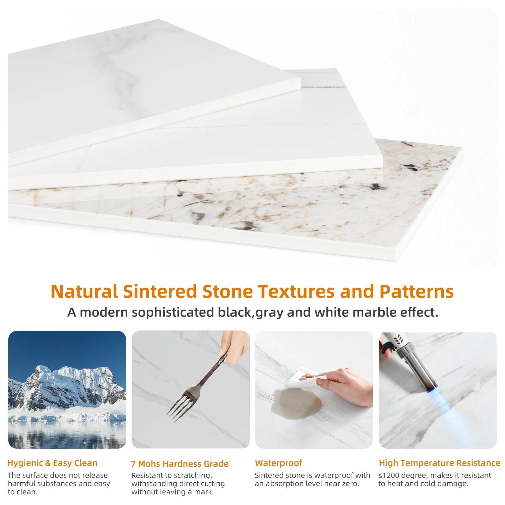 Modern Round Kitchen Dining Table Marble Top 80cm Diameter - Loft&Timber