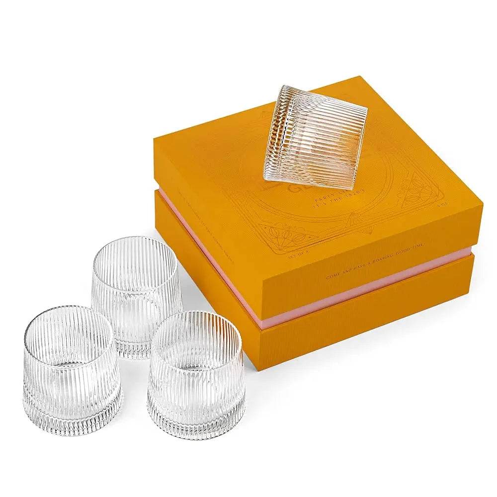 Vintage Art D Speakeasy Lowball Glasses, Set Of 4, 9 Oz - Loft&Timber