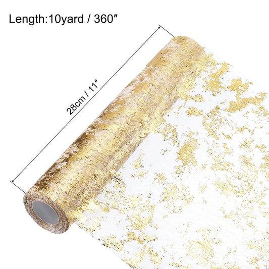 Table Runner 11 x 360 Inch, Metallic Foil Thin Mesh - Loft&Timber