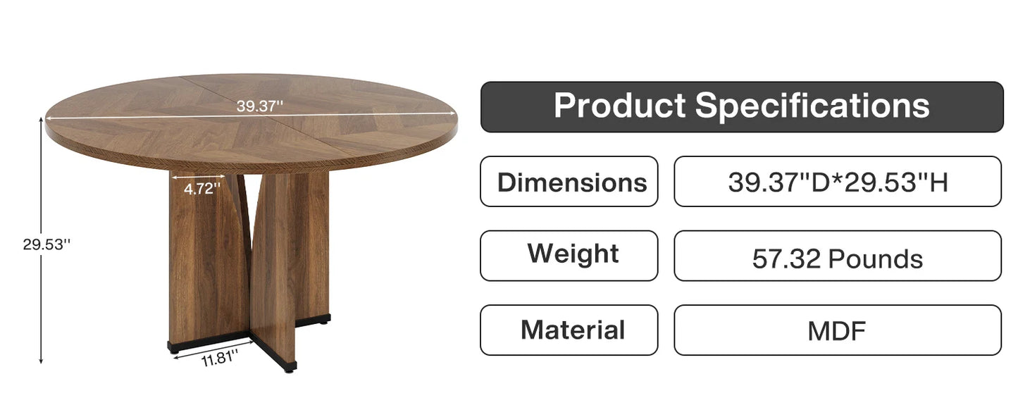 Tribesigns 39" Round Conference Table for 4 - Loft&Timber