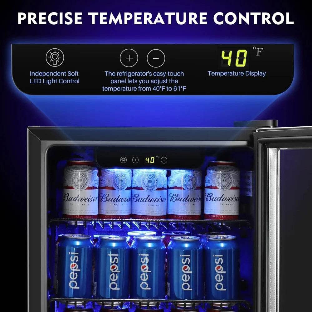 Beverage Refrigerator 120 Can Mini Fridge with Temperature Control - Loft&Timber
