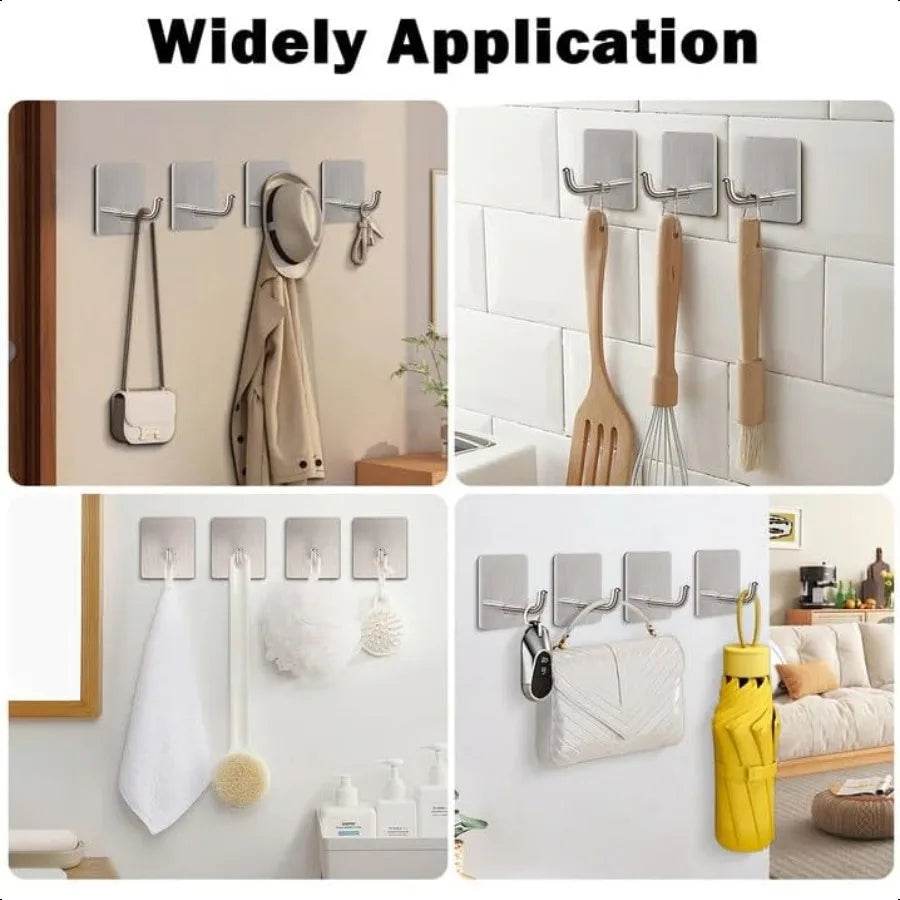 Adhesive Hooks 304 Stainless Steel Sticky Wall Hooks - Loft&Timber