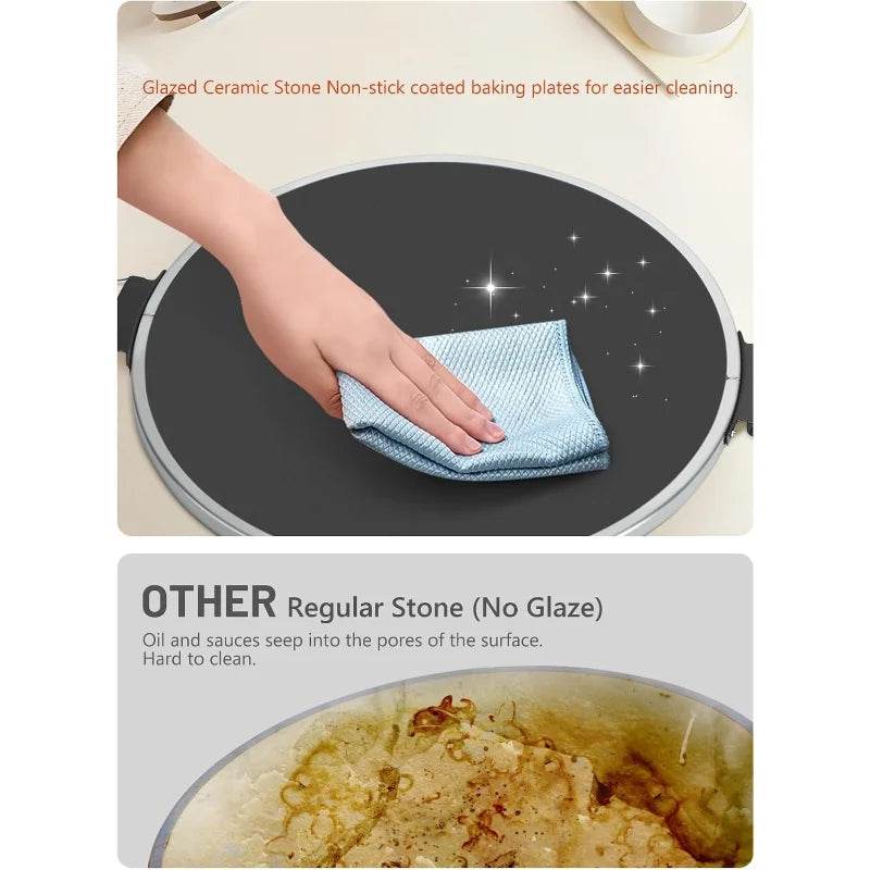 Electric Pizza Oven Indoor with Glazed Ceramic Stone, 12-Inch - Loft&Timber