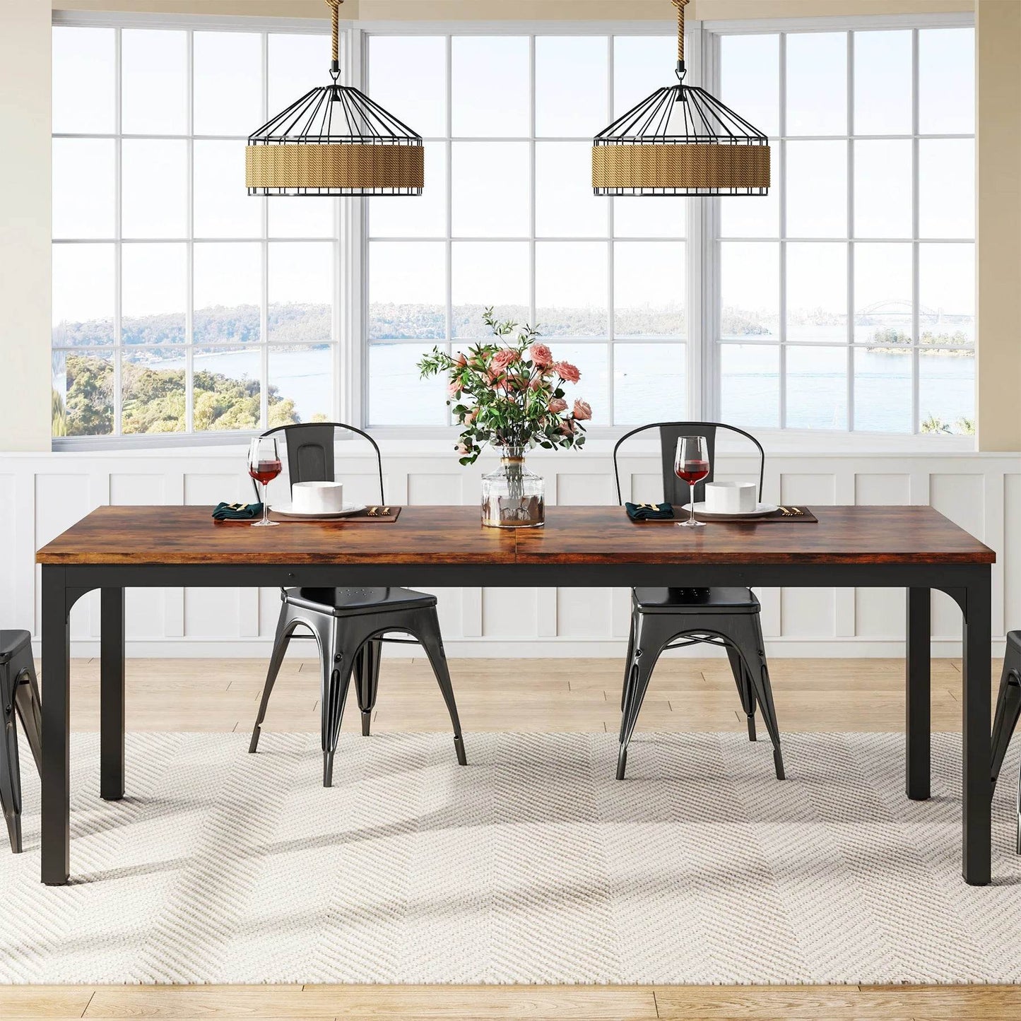 Tribesigns Dining Table for 6-8 People, 200cm - Loft&Timber