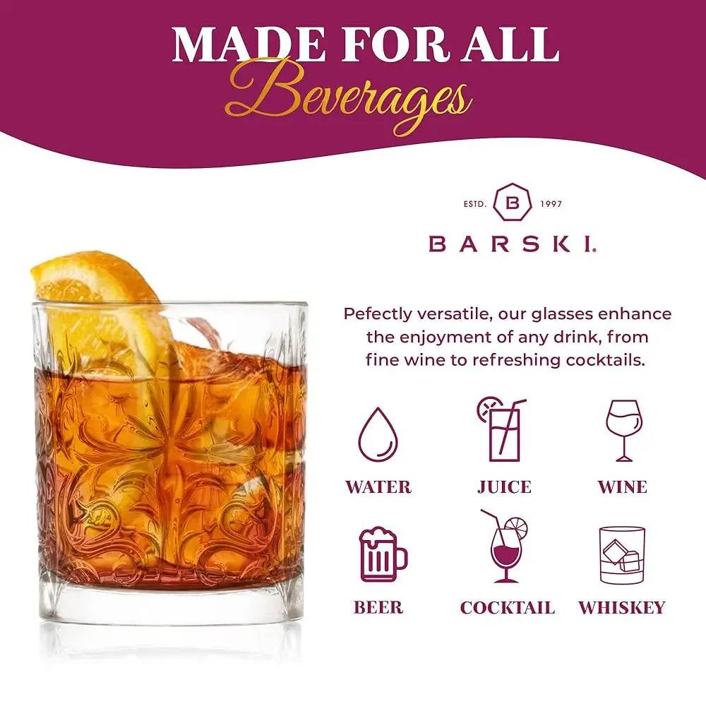 Whiskey Glasses - Double Old Fashioned Rocks Glass - Set Of 4 - Loft&Timber