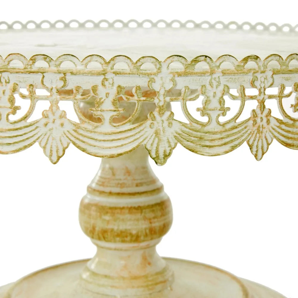 16" x 9" White Metal Decorative Stand - Loft&Timber