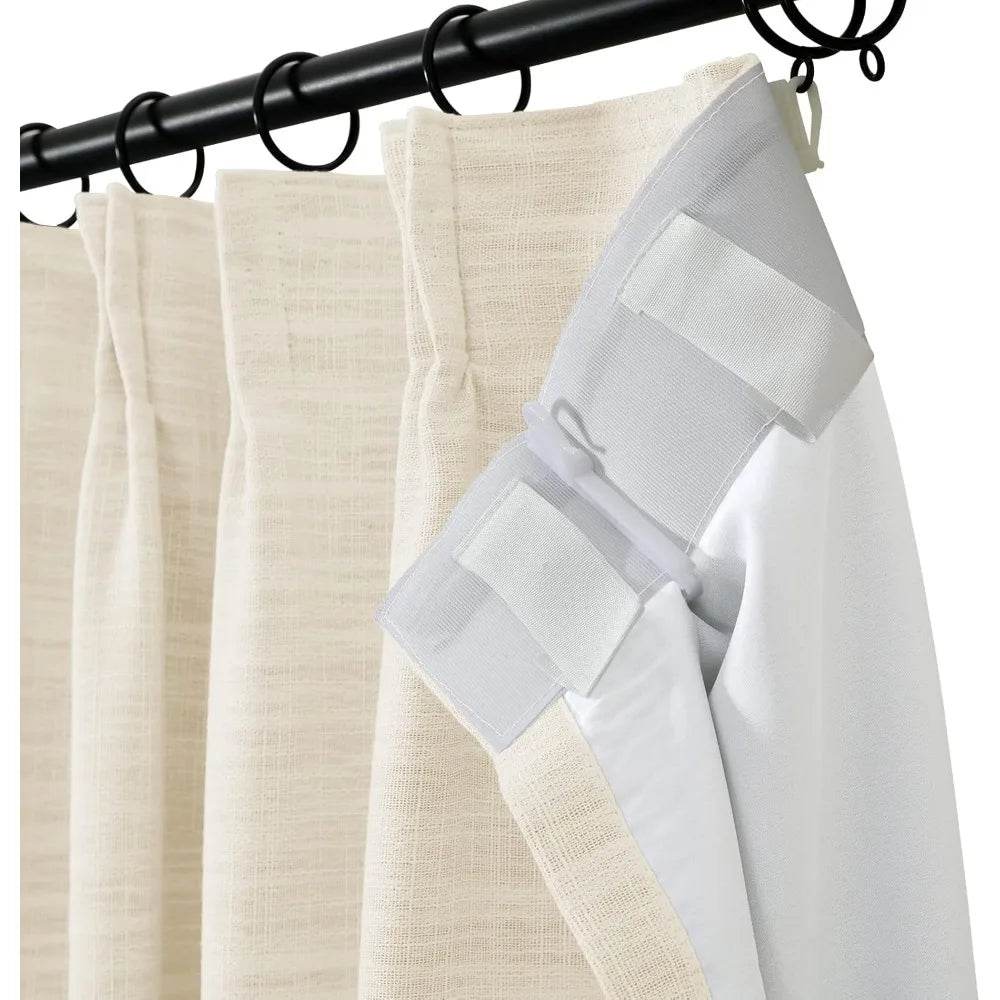 Polyester Linen Blackout Ivory Curtain - Loft&Timber