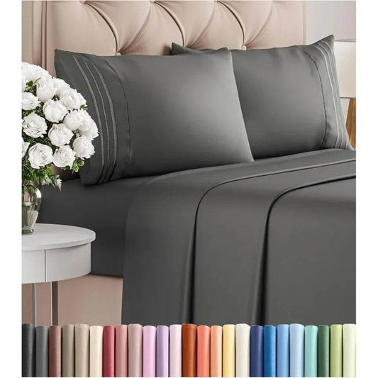 Size 4 Piece Sheet Set - Comfy Breathable & Cooling Bed Sheets Set - Loft&Timber