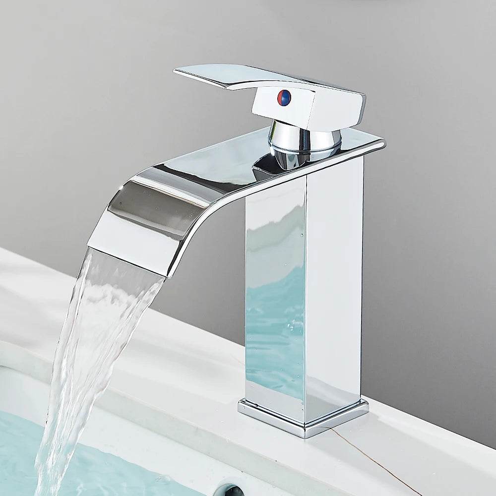 Quyanre Matte Black Waterfall Basin Faucet - Loft&Timber