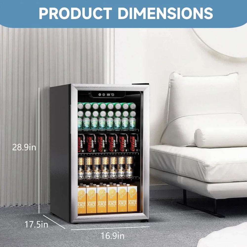 Compact Beverage Refrigerator, 110 Can/3.1 Cubic Feet Fridge - Loft&Timber