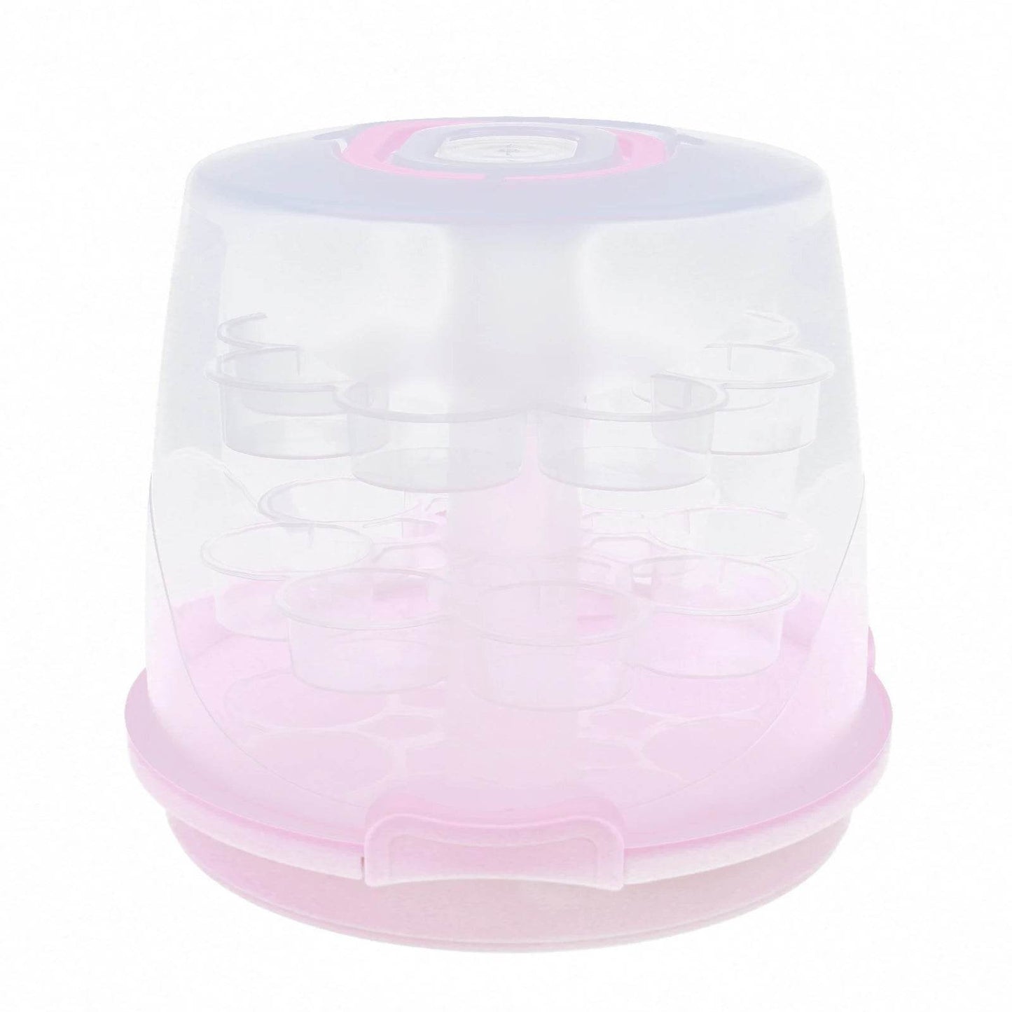 3-Tiers Multifunctional Pink Cupcake Carrier with 8 Cupcakes Capacity - Loft&Timber
