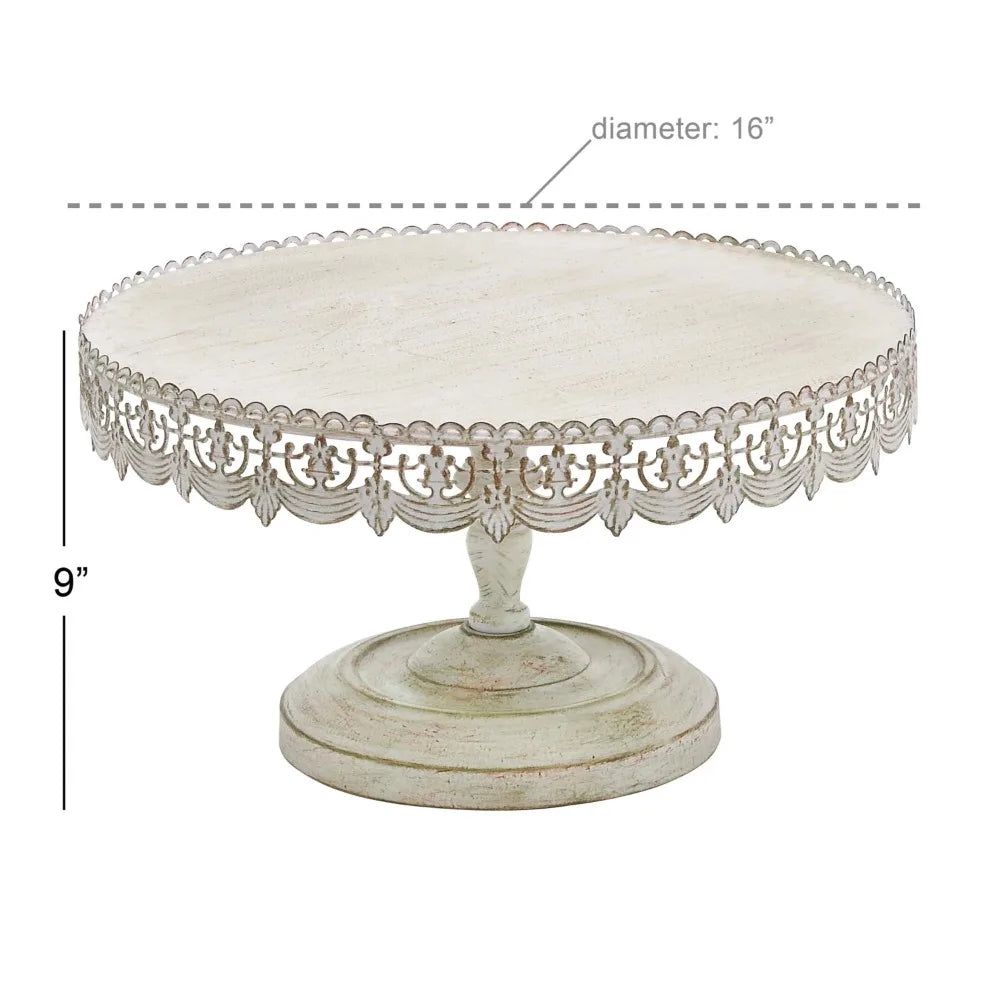 16" x 9" White Metal Decorative Stand - Loft&Timber