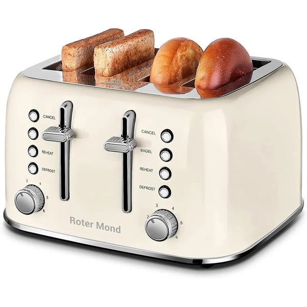4 Slice Toaster Stainless Steel Extra Wide Slots