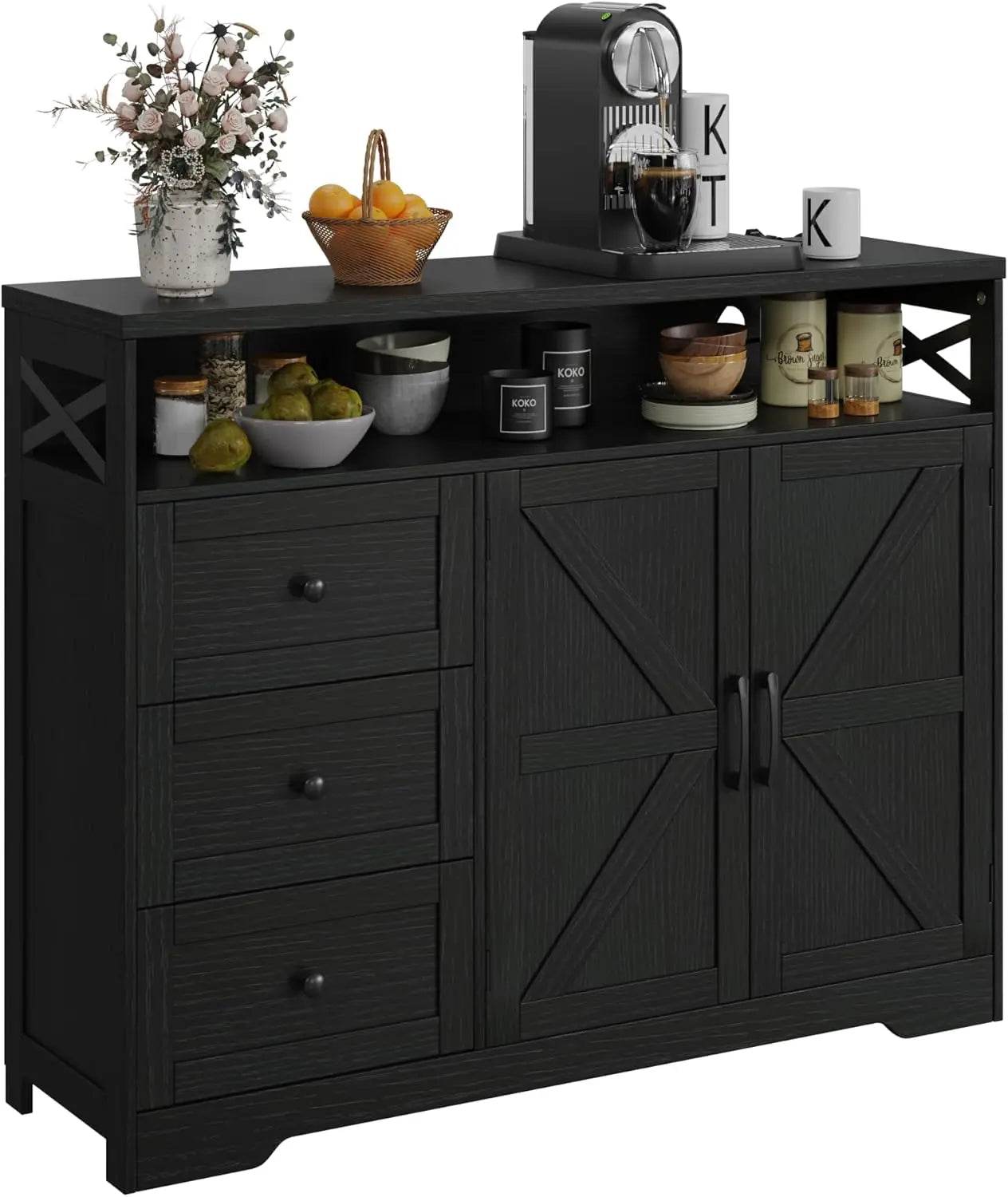 Vabches Buffet Cabinet Wooden Sideboard - Loft&Timber