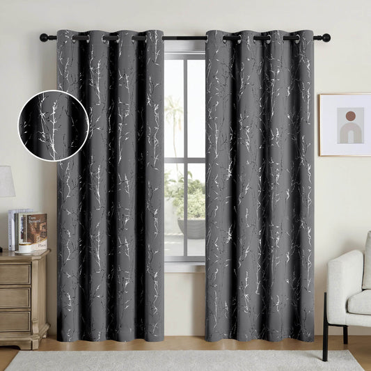 Pack Of 2 Blackout Curtains Grommet Thermal Insulated Room Darkening - Loft&Timber