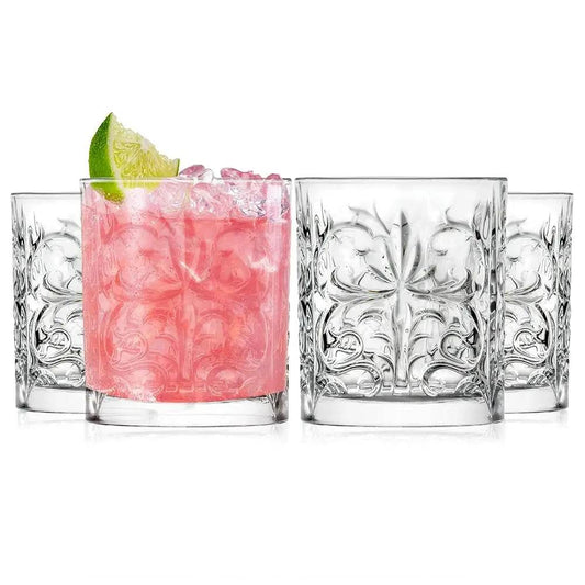 Whiskey Glasses - Double Old Fashioned Rocks Glass - Set Of 4