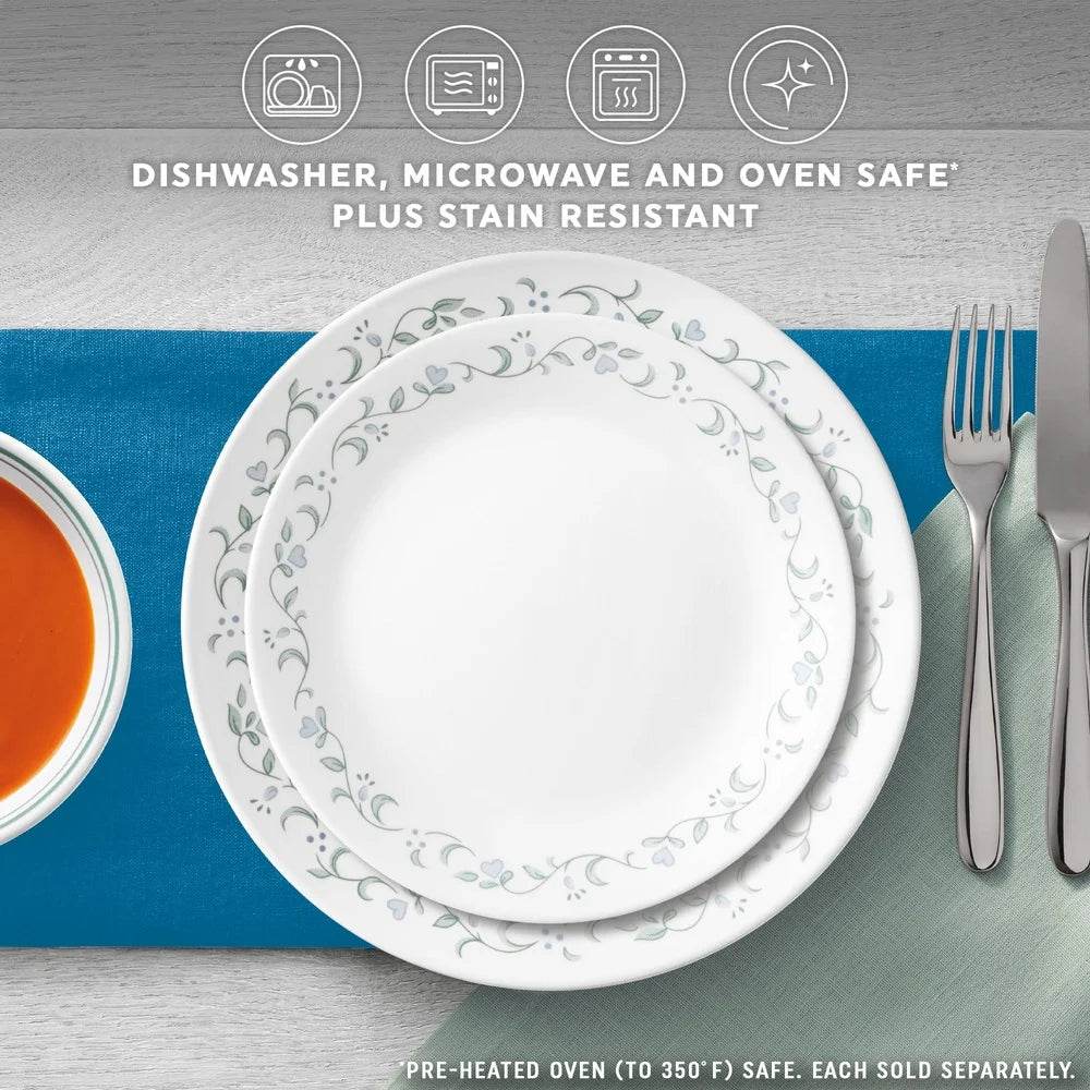 8.5 Inch Glass Salad Plate Set of 6 Lightweight - Loft&Timber