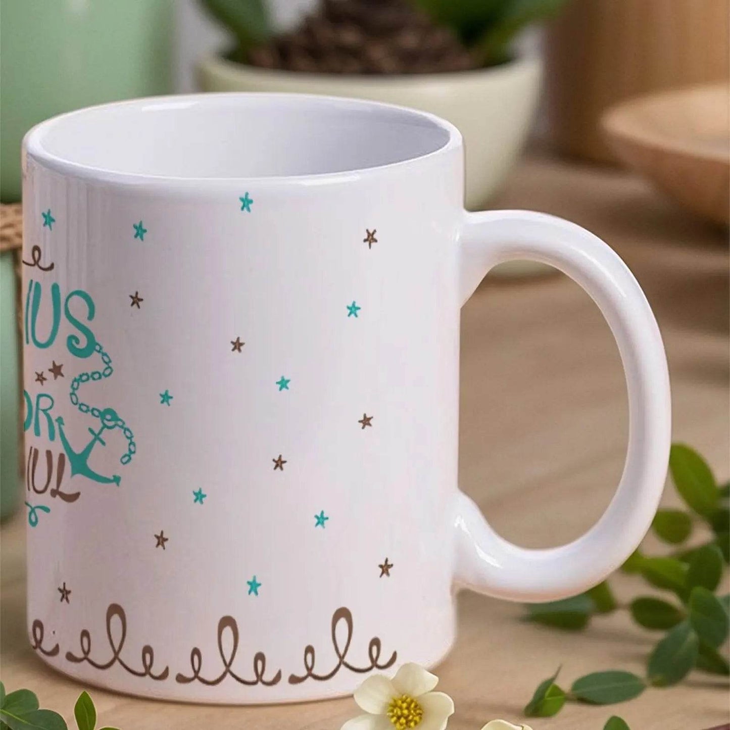 The Word Jesus Surrounded By Butterflies And Leopard Print Ceramic Coffee Mug Bible Verse Cup, 330ml Drinkware - Loft&Timber