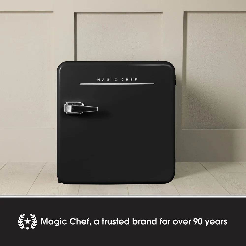 1.6 Cu Ft Retro Mini Fridge Adjustable Glass Shelf