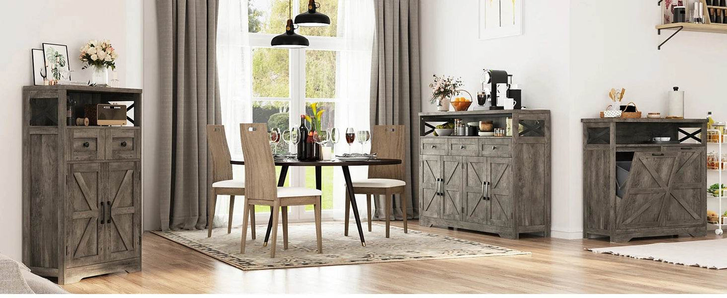 Vabches Sideboard Buffet Cabinet with Drawers & Charging Station - Loft&Timber