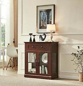 58'' Accent Buffet Credenza with 2 Glass Doors - Loft&Timber