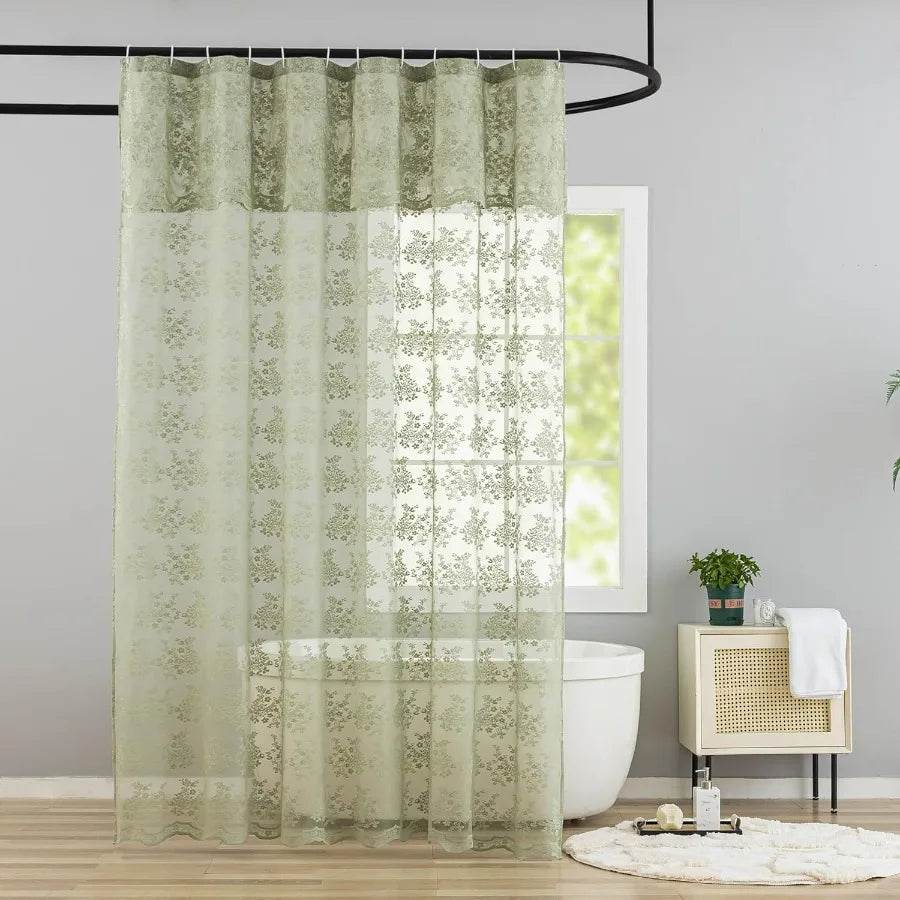 Elegant Sage Green Shower Curtain - Loft&Timber