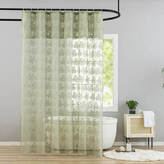 Elegant Sage Green Shower Curtain - Loft&Timber