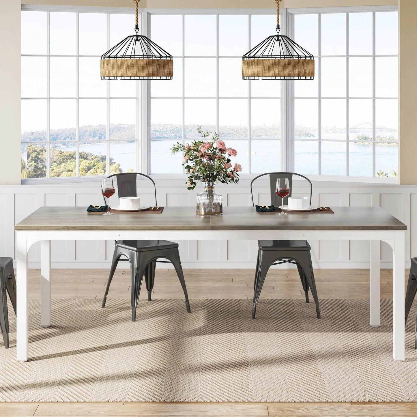 Tribesigns Dining Table for 6-8 People, 200cm - Loft&Timber