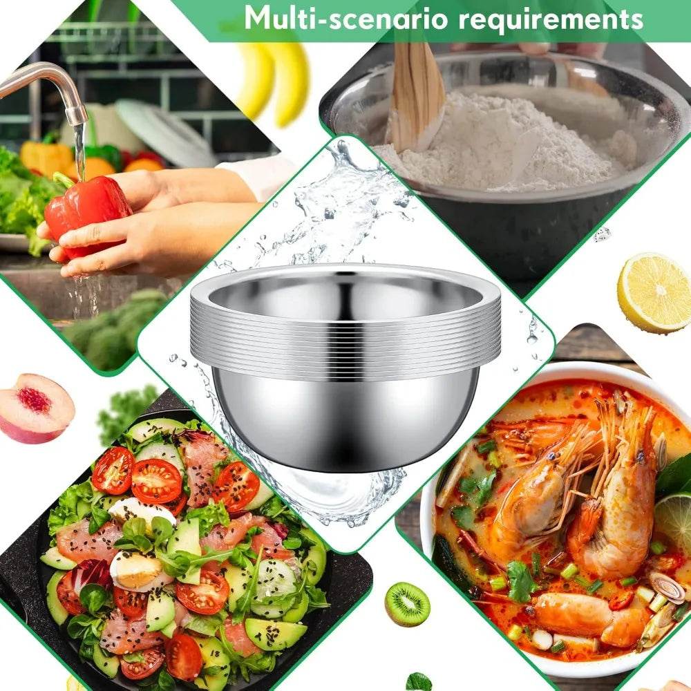 Set of 12 Stainless Steel Mixing Bowls - Loft&Timber