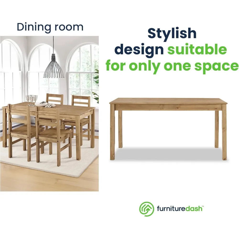 Dining Table Solid Wood 59.06" W, 29.53" D, 29" - Loft&Timber