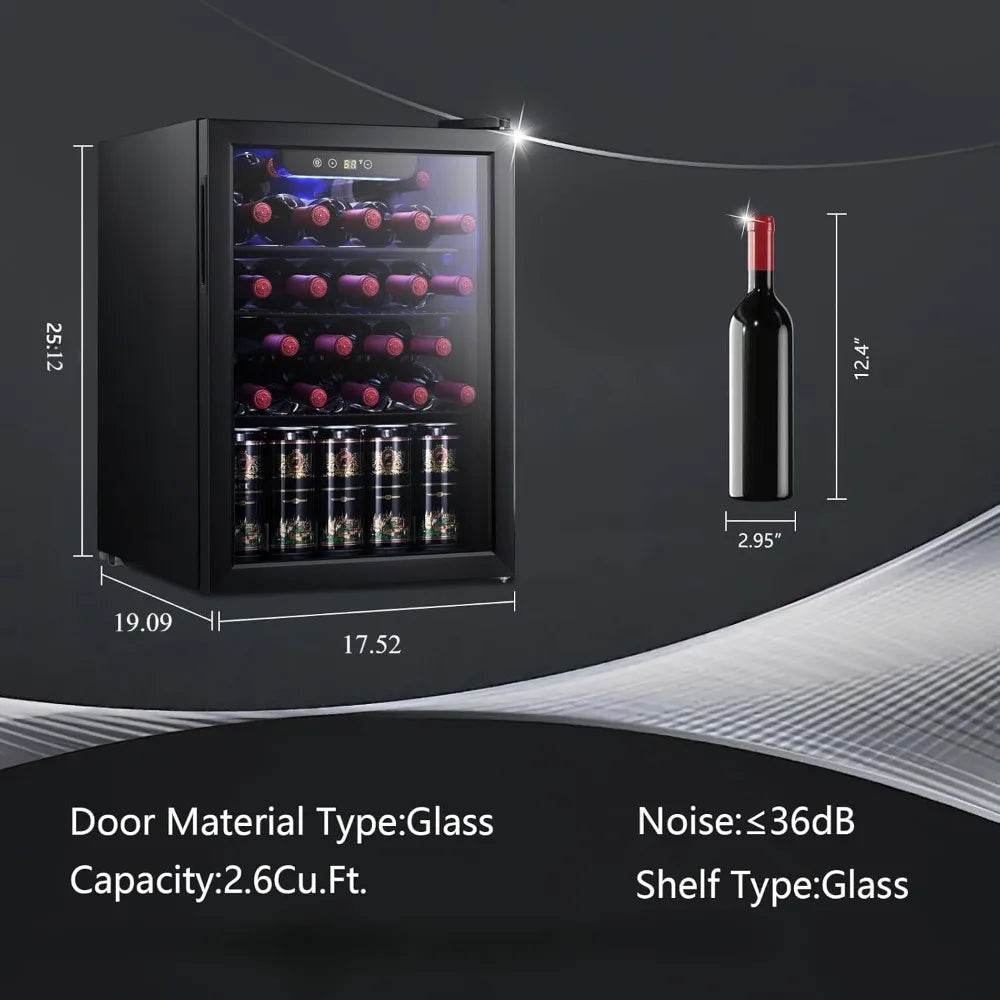 2.6 cu.ft Wine Cooler/Cellar Mini Beverage Refrigerator