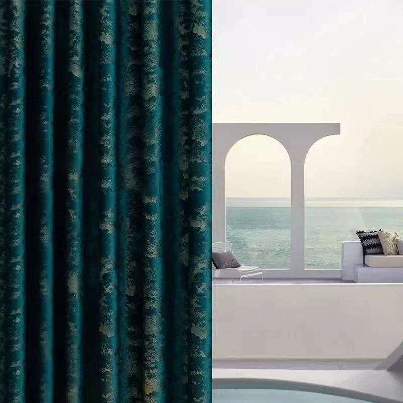 2pcs American retro light luxury bronzing velvet curtain - Loft&Timber