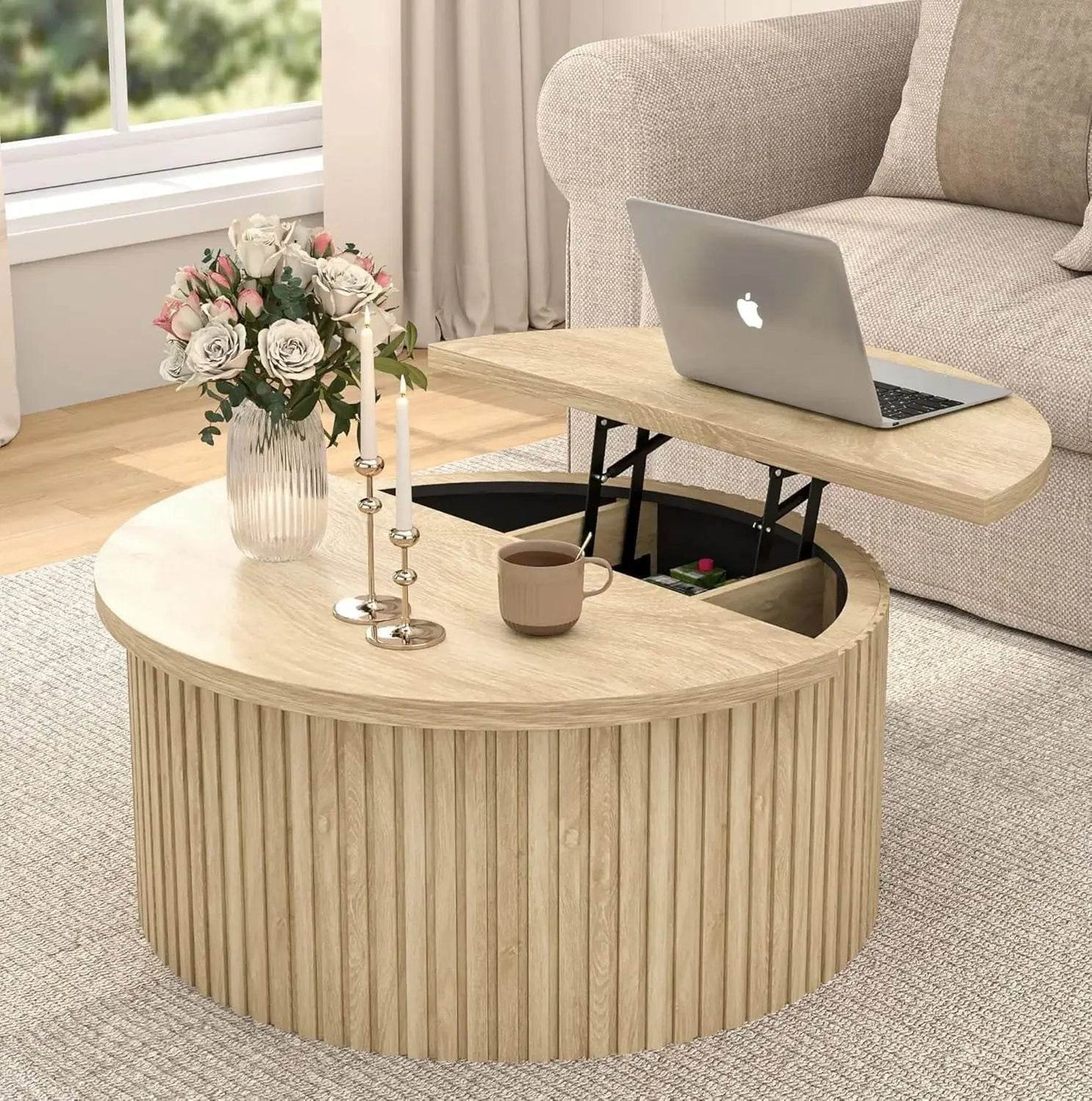 Lift Top Coffee Table with Storage 34.6'' - Loft&Timber